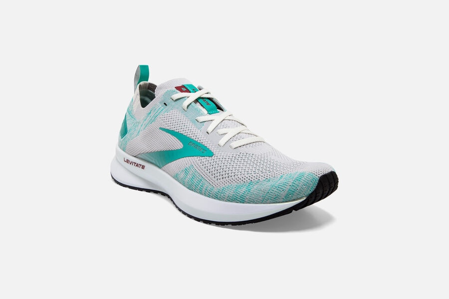 Brooks Levitate 4 Road Loopschoenen Dames - Grijs/Turquoise - 571826FEA